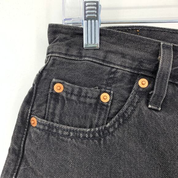 Levis 501 Cut Off Jean Shorts Womens Size 25 Black Wash - Picture 4 of 8